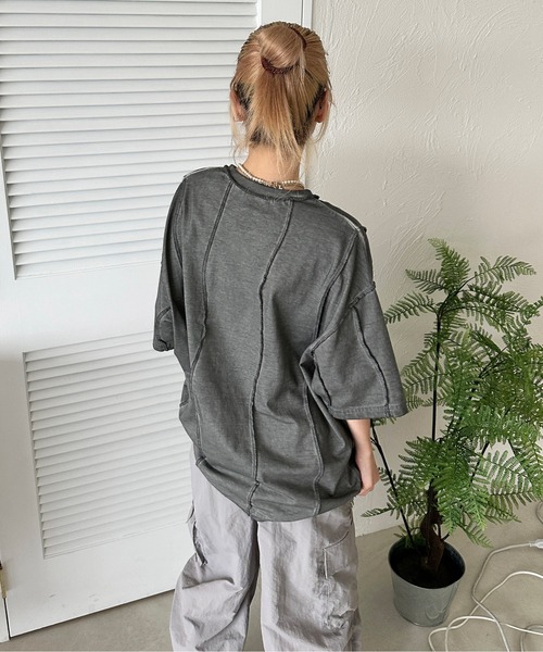 sedacle(セダクル)の「オーバーロック加工TEE(Tシャツ/カットソー・メンズ・ブルー/レッド/ブラック/ベージュ・SMALL/MEDIUM/LARGE)」の16枚目の写真