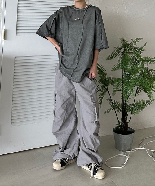 sedacle(セダクル)の「オーバーロック加工TEE(Tシャツ/カットソー・メンズ・ブルー/レッド/ブラック/ベージュ・SMALL/MEDIUM/LARGE)」の17枚目の写真