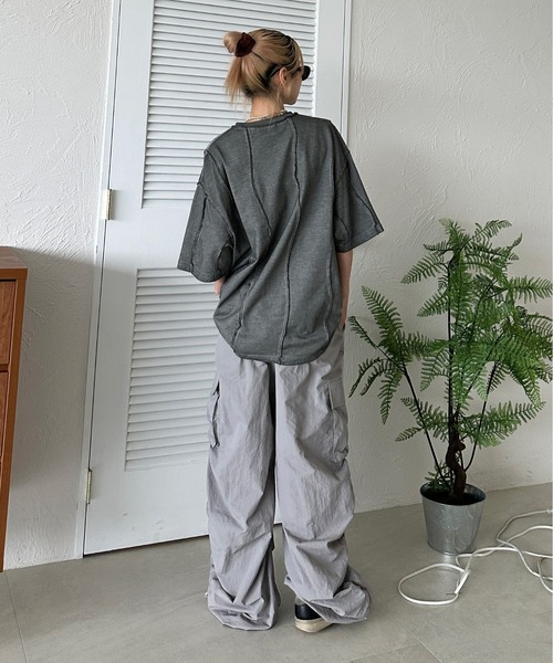 sedacle(セダクル)の「オーバーロック加工TEE(Tシャツ/カットソー・メンズ・ブルー/レッド/ブラック/ベージュ・SMALL/MEDIUM/LARGE)」の19枚目の写真
