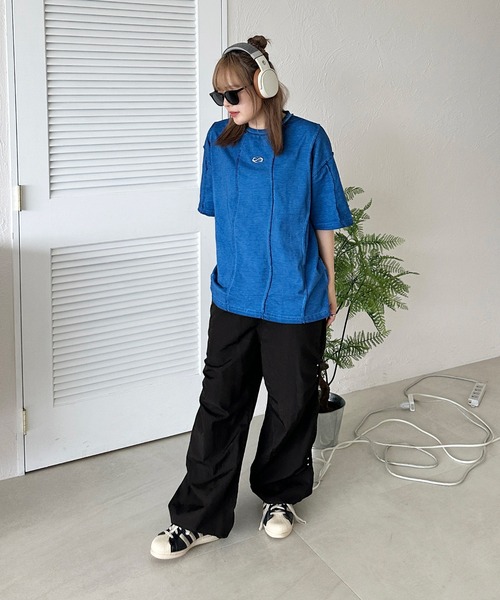 sedacle(セダクル)の「オーバーロック加工TEE(Tシャツ/カットソー・メンズ・ブルー/レッド/ブラック/ベージュ・SMALL/MEDIUM/LARGE)」の6枚目の写真