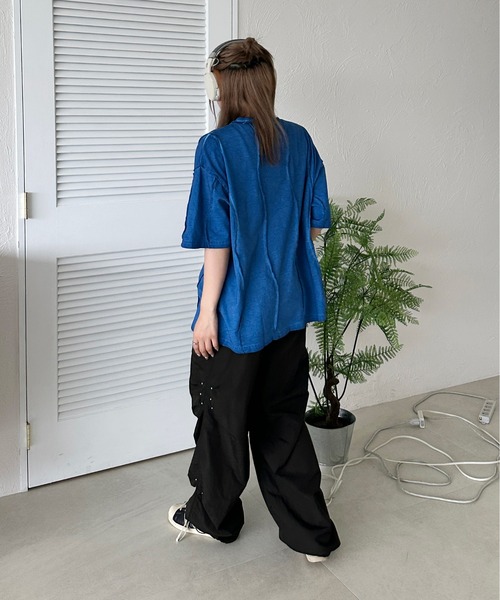 sedacle(セダクル)の「オーバーロック加工TEE(Tシャツ/カットソー・メンズ・ブルー/レッド/ブラック/ベージュ・SMALL/MEDIUM/LARGE)」の9枚目の写真