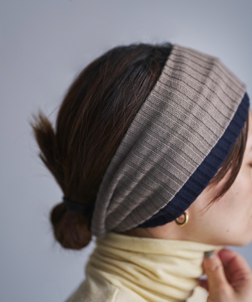 hwyl（ヒュイル）の「【新色追加】リブニットヘアバンド 2カラーセット（ヘアバンド・レディース・ボルドー/グレー/ブラック/ネイビー/ブラウン/オフホワイト/ブラウン系その他/チャコールグレー・FREE）」の7枚目の写真