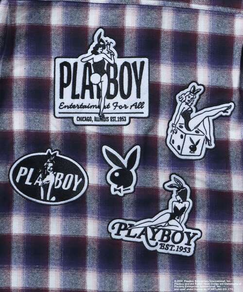 PLAYBOY（プレイボーイ）の「【SEQUENZ（シークエンズ）】PB BUNNY PATCHES OMBRE L/S SHIRT / プレイボーイ 長袖シャツ ビックシルエット チェック（シャツ/ブラウス・メンズ・ブラック/ネイビー・MEDIUM/LARGE/X-LARGE）」の20枚目の写真
