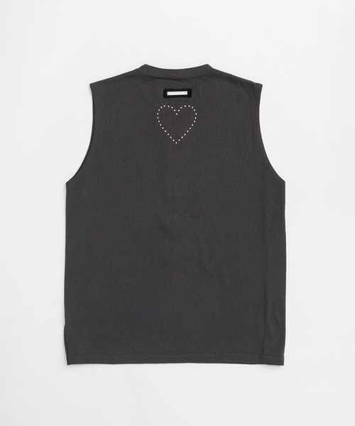 PRANK PROJECT（プランクプロジェクト）の「スタッズピアスロゴトップ / Studs Pierced Logo Top（Tシャツ/カットソー・レディース・アイボリー/チャコールグレー・FREE）」の7枚目の写真