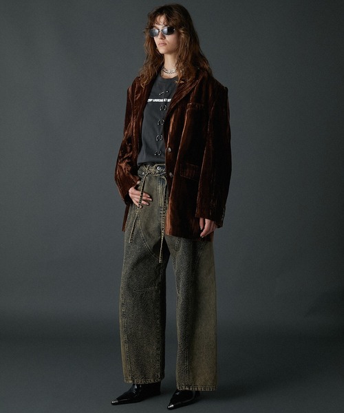 PRANK PROJECT（プランクプロジェクト）の「スタッズピアスロゴトップ / Studs Pierced Logo Top（Tシャツ/カットソー・レディース・アイボリー/チャコールグレー・FREE）」の21枚目の写真