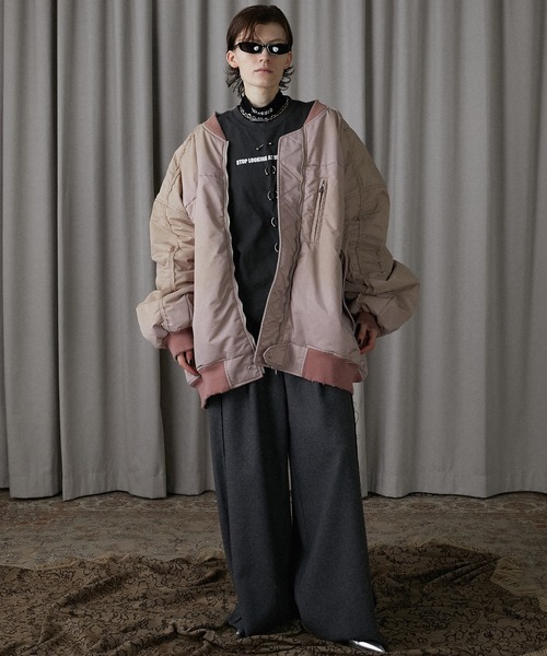 PRANK PROJECT（プランクプロジェクト）の「スタッズピアスロゴトップ / Studs Pierced Logo Top（Tシャツ/カットソー・レディース・アイボリー/チャコールグレー・FREE）」の18枚目の写真