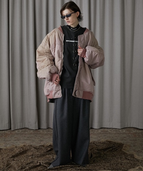 PRANK PROJECT（プランクプロジェクト）の「スタッズピアスロゴトップ / Studs Pierced Logo Top（Tシャツ/カットソー・レディース・アイボリー/チャコールグレー・FREE）」の17枚目の写真