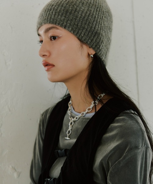 emmi(エミ)の「ナイロンフロッキーチュールトップス(Tシャツ/カットソー・レディース・グレー/オリーブ/ブラック/ホワイト・FREE)」の3枚目の写真