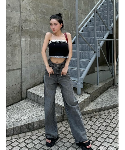 【m'sshopさん専用】ダーリッチ チェックドッキングリボンベアトップ ダーリッチ Darich チェックドッキングリボンベアトップ