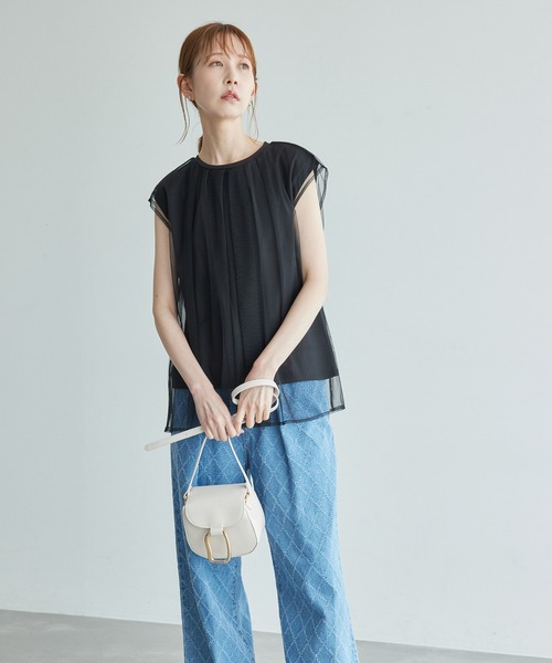 ROPE' PICNIC（ロペピクニック）の「チュールカットトップス（Tシャツ/カットソー・レディース・ライトグレー/ホワイト/ブラック・38）」の5枚目の写真