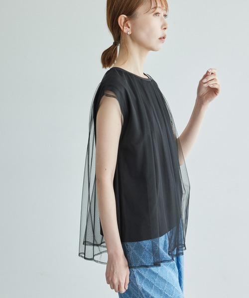 ROPE' PICNIC（ロペピクニック）の「チュールカットトップス（Tシャツ/カットソー・レディース・ライトグレー/ホワイト/ブラック・38）」の7枚目の写真