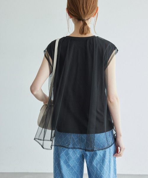 ROPE' PICNIC（ロペピクニック）の「チュールカットトップス（Tシャツ/カットソー・レディース・ライトグレー/ホワイト/ブラック・38）」の8枚目の写真