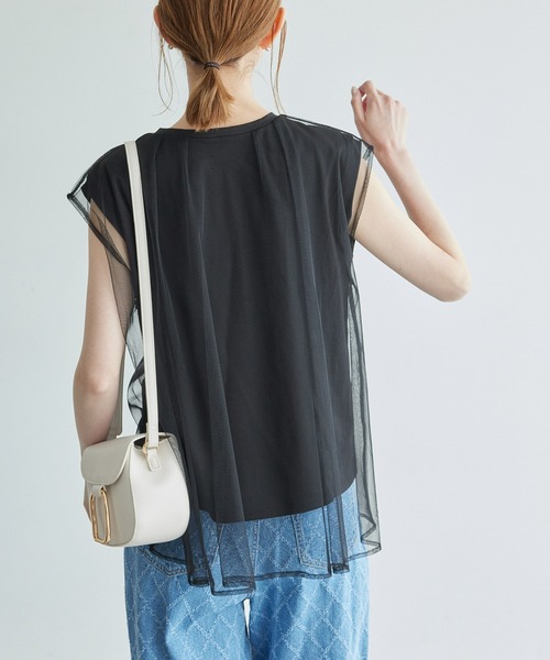 ROPE' PICNIC（ロペピクニック）の「チュールカットトップス（Tシャツ/カットソー・レディース・ライトグレー/ホワイト/ブラック・38）」の9枚目の写真