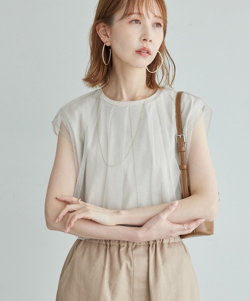 ROPE' PICNIC（ロペピクニック）の「チュールカットトップス（Tシャツ/カットソー・レディース・ライトグレー/ホワイト/ブラック・38）」の14枚目の写真