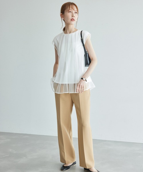 ROPE' PICNIC（ロペピクニック）の「チュールカットトップス（Tシャツ/カットソー・レディース・ライトグレー/ホワイト/ブラック・38）」の17枚目の写真