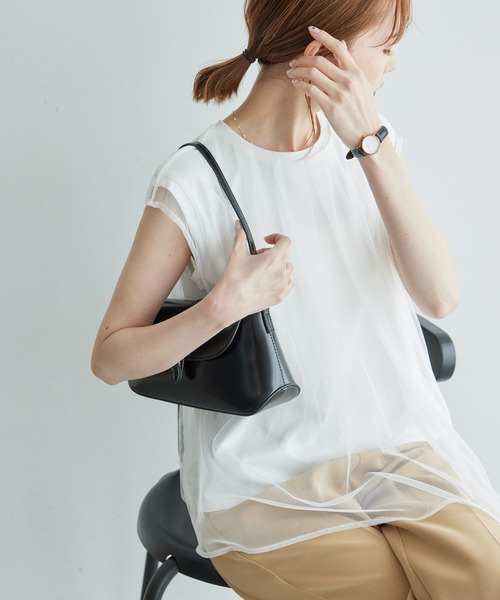 ROPE' PICNIC（ロペピクニック）の「チュールカットトップス（Tシャツ/カットソー・レディース・ライトグレー/ホワイト/ブラック・38）」の19枚目の写真