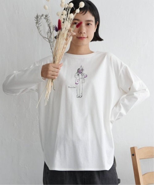 LBC(エルビーシー)の「GirlプリントロンT(Tシャツ/カットソー・レディース・チャコールグレー/コーラル/ベージュ/ホワイト・L/M)」の4枚目の写真
