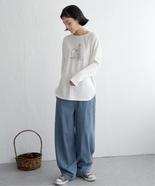 LBC(エルビーシー)の「GirlプリントロンT(Tシャツ/カットソー・レディース・チャコールグレー/コーラル/ベージュ/ホワイト・L/M)」の9枚目の写真