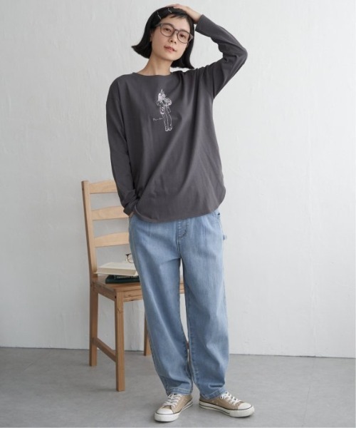 LBC(エルビーシー)の「GirlプリントロンT(Tシャツ/カットソー・レディース・チャコールグレー/コーラル/ベージュ/ホワイト・L/M)」の13枚目の写真