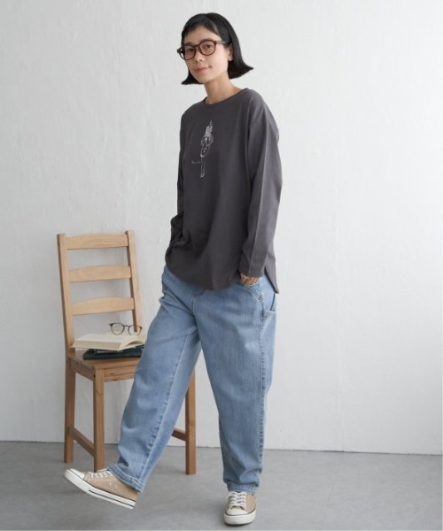 LBC(エルビーシー)の「GirlプリントロンT(Tシャツ/カットソー・レディース・チャコールグレー/コーラル/ベージュ/ホワイト・L/M)」の14枚目の写真