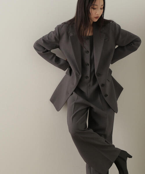 NATURAL BEAUTY BASIC（ナチュラルビューティーベーシック）の「◇【Oggi掲載】オールインワン（つなぎ/オールインワン・レディース・チャコールグレー/キャメル・MEDIUM）」の5枚目の写真