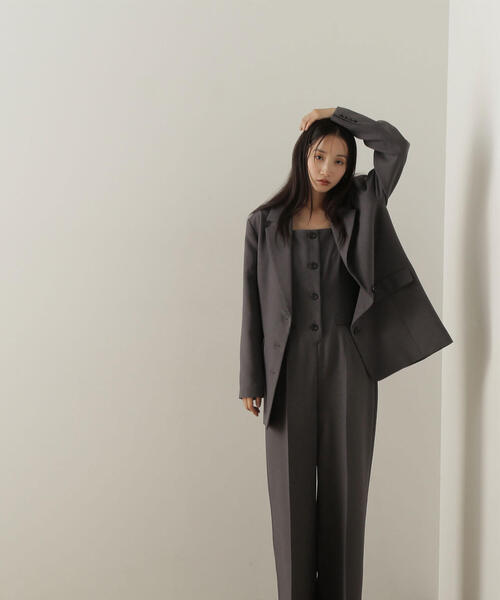 NATURAL BEAUTY BASIC（ナチュラルビューティーベーシック）の「◇【Oggi掲載】オールインワン（つなぎ/オールインワン・レディース・チャコールグレー/キャメル・MEDIUM）」の9枚目の写真