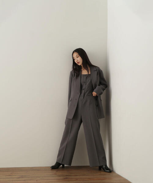 NATURAL BEAUTY BASIC（ナチュラルビューティーベーシック）の「◇【Oggi掲載】オールインワン（つなぎ/オールインワン・レディース・チャコールグレー/キャメル・MEDIUM）」の3枚目の写真