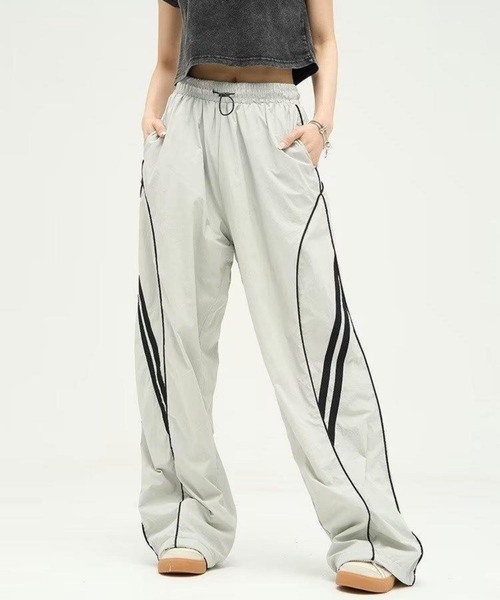 MAISON DE THERESE（メゾン ド テレーズ）の「ウエスト紐配色ラインパンツ（その他パンツ・レディース・ライトグレー/ブラック・M/L）」の2枚目の写真