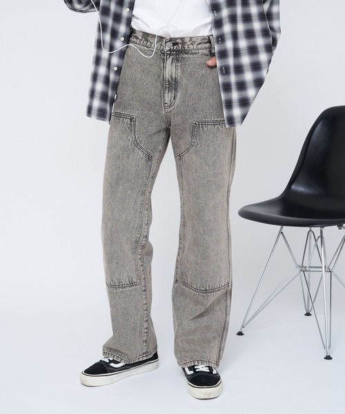 CONES BOSS（コーンズボス）の「【CONESBOSS/コーンズボス】ダブルニーデニムパンツ（その他パンツ・レディース・ベージュ/ブルー・MEDIUM/SMALL）」の2枚目の写真