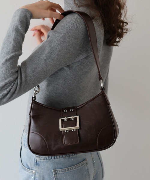 BLUEEAST（ブルーイースト）の「ベルトバックル ワンハンドルバッグ（ハンドバッグ・レディース・ブラック/ブラウン・FREE）」の8枚目の写真