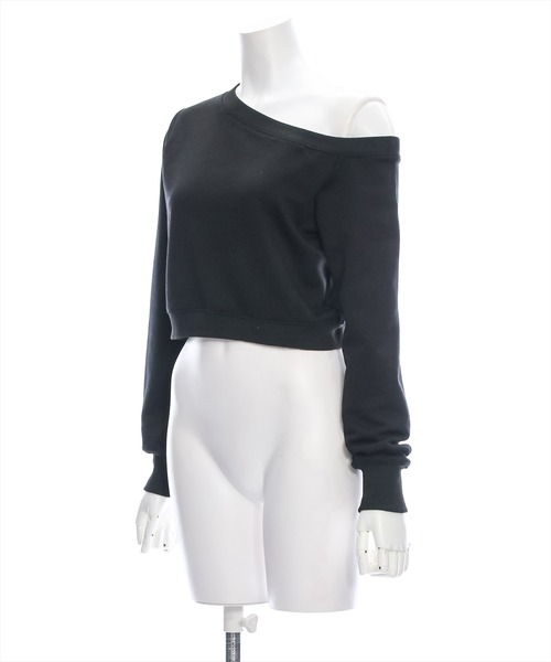 clear（クリア）の「ワンポイント刺繍ワンショルスウェット [大人 カジュアル 着回し力抜群]≪再入荷≫（スウェット・レディース・オフホワイト/ブラック・F）」の12枚目の写真