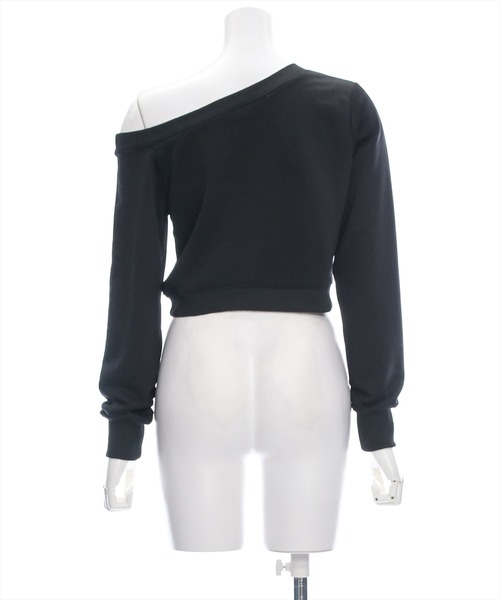 clear（クリア）の「ワンポイント刺繍ワンショルスウェット [大人 カジュアル 着回し力抜群]≪再入荷≫（スウェット・レディース・オフホワイト/ブラック・F）」の9枚目の写真