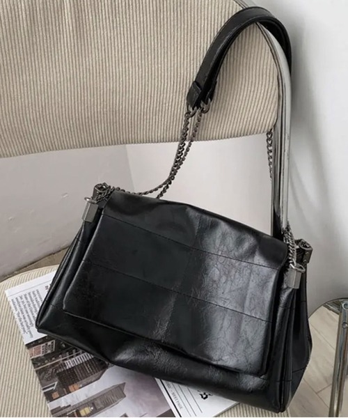 BARELY BLUE（ベアリーブルー）の「【 BARELY BLUE / ベアリーブルー 】 チェーン フラップ ハンドバッグ / ショルダーバッグ（ハンドバッグ・レディース・ブラック/ホワイト・FREE）」の14枚目の写真