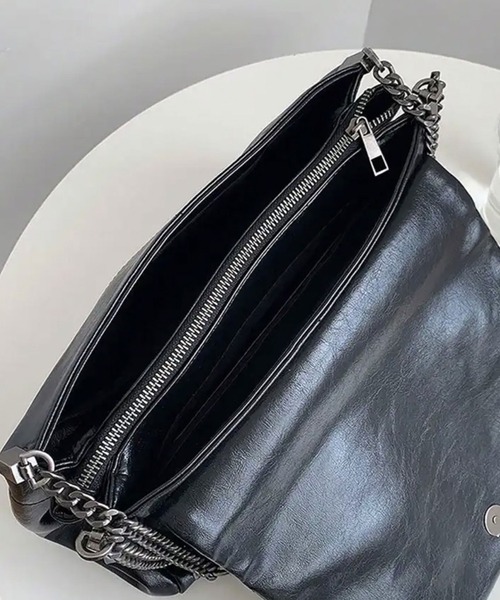 BARELY BLUE（ベアリーブルー）の「【 BARELY BLUE / ベアリーブルー 】 チェーン フラップ ハンドバッグ / ショルダーバッグ（ハンドバッグ・レディース・ブラック/ホワイト・FREE）」の15枚目の写真