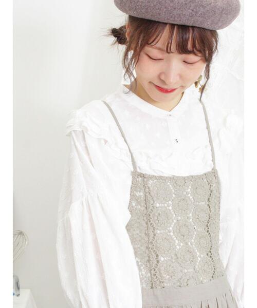 Samansa Mos2（サマンサ モスモス）の「切替フリルブラウス（シャツ/ブラウス・レディース・オレンジ/キナリ/ブラック・F）」の2枚目の写真