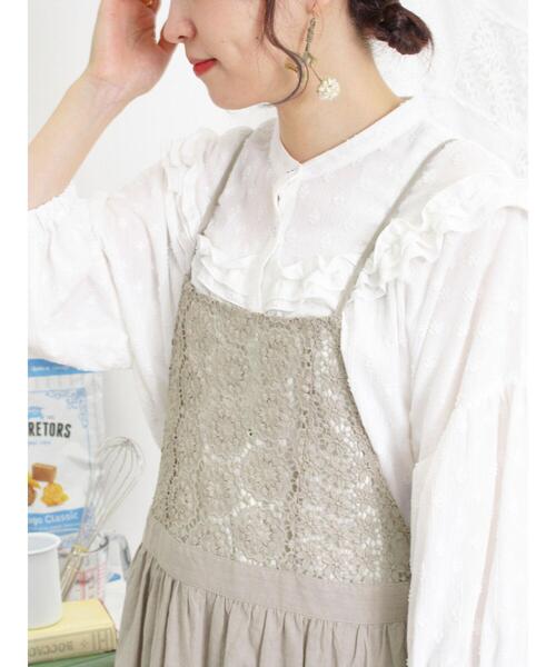 Samansa Mos2（サマンサ モスモス）の「切替フリルブラウス（シャツ/ブラウス・レディース・オレンジ/キナリ/ブラック・F）」の4枚目の写真