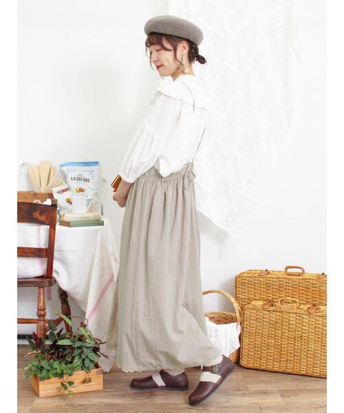 Samansa Mos2（サマンサ モスモス）の「切替フリルブラウス（シャツ/ブラウス・レディース・オレンジ/キナリ/ブラック・F）」の7枚目の写真