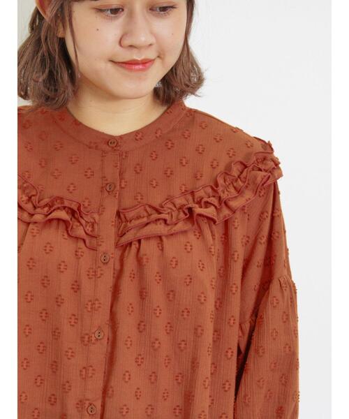 Samansa Mos2（サマンサ モスモス）の「切替フリルブラウス（シャツ/ブラウス・レディース・オレンジ/キナリ/ブラック・F）」の8枚目の写真