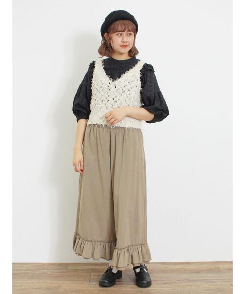 Samansa Mos2（サマンサ モスモス）の「切替フリルブラウス（シャツ/ブラウス・レディース・オレンジ/キナリ/ブラック・F）」の21枚目の写真