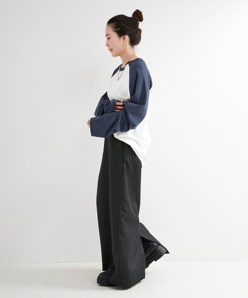 B.C STOCK(ベーセーストック)の「《追加》Gleamy/グリーミー ラグランロンT(Tシャツ/カットソー・レディース・ブラウン/ネイビー/ベージュ/レッド・FREE)」の14枚目の写真