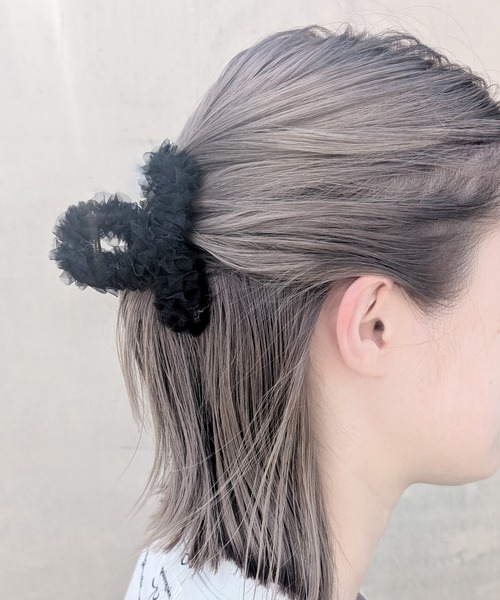 RUBY AND YOU（ルビーアンドユー）の「［select］チュール フリルヘアクリップ（バレッタ/ヘアクリップ・レディース・アイボリー系1/ブラック系1/ベージュ系2/ピンク系1/ピンク系2/ベージュ系1/ブラック系2/アイボリー系2・FREE）」の3枚目の写真