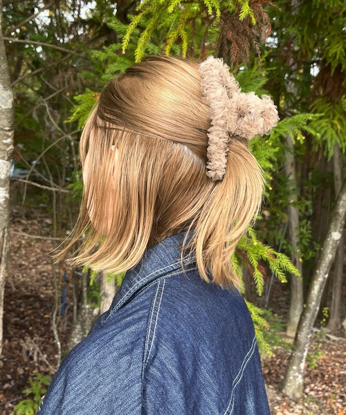 RUBY AND YOU（ルビーアンドユー）の「［select］チュール フリルヘアクリップ（バレッタ/ヘアクリップ・レディース・アイボリー系1/ブラック系1/ベージュ系2/ピンク系1/ピンク系2/ベージュ系1/ブラック系2/アイボリー系2・FREE）」の4枚目の写真