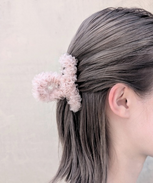 RUBY AND YOU（ルビーアンドユー）の「［select］チュール フリルヘアクリップ（バレッタ/ヘアクリップ・レディース・アイボリー系1/ブラック系1/ベージュ系2/ピンク系1/ピンク系2/ベージュ系1/ブラック系2/アイボリー系2・FREE）」の8枚目の写真