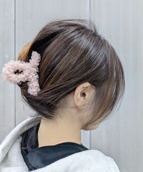 RUBY AND YOU（ルビーアンドユー）の「［select］チュール フリルヘアクリップ（バレッタ/ヘアクリップ・レディース・アイボリー系1/ブラック系1/ベージュ系2/ピンク系1/ピンク系2/ベージュ系1/ブラック系2/アイボリー系2・FREE）」の18枚目の写真