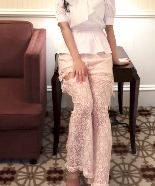 TITTY&CO.（ティティーアンドコー）の「総レースヒップカットパンツ（その他パンツ・レディース・ベビーピンク/ブラック/ホワイト・FREE）」の3枚目の写真