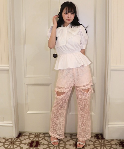 TITTY&CO.（ティティーアンドコー）の「総レースヒップカットパンツ（その他パンツ・レディース・ベビーピンク/ブラック/ホワイト・FREE）」の5枚目の写真