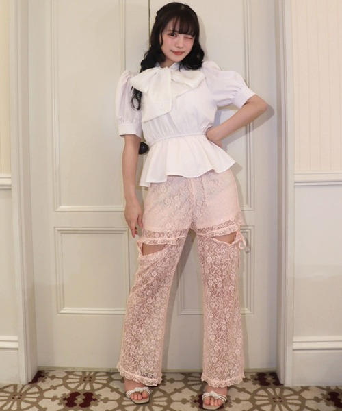 TITTY&CO.（ティティーアンドコー）の「総レースヒップカットパンツ（その他パンツ・レディース・ベビーピンク/ブラック/ホワイト・FREE）」の6枚目の写真