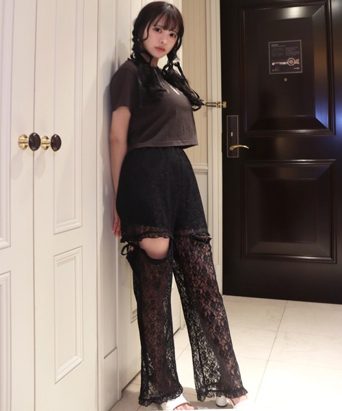 TITTY&CO.（ティティーアンドコー）の「総レースヒップカットパンツ（その他パンツ・レディース・ベビーピンク/ブラック/ホワイト・FREE）」の12枚目の写真