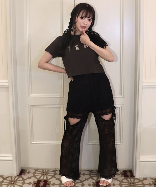 TITTY&CO.（ティティーアンドコー）の「総レースヒップカットパンツ（その他パンツ・レディース・ベビーピンク/ブラック/ホワイト・FREE）」の15枚目の写真