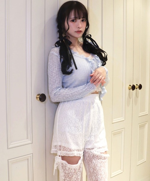 TITTY&CO.（ティティーアンドコー）の「総レースヒップカットパンツ（その他パンツ・レディース・ベビーピンク/ブラック/ホワイト・FREE）」の9枚目の写真